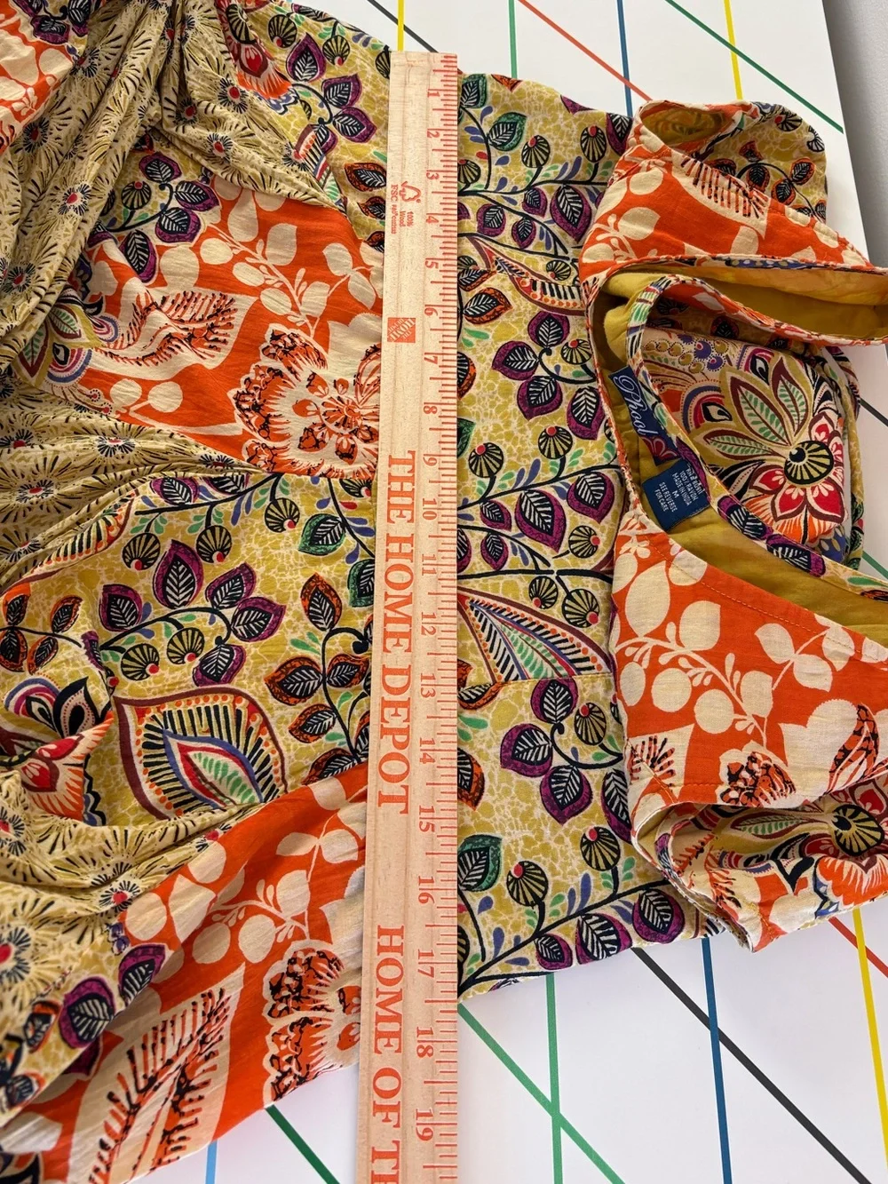 Vintage Phool Sleeveless Floral Patchwork Knee Length Dress Medium Boho Chic - Picture 14 of 14